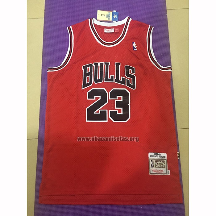 Camiseta Chicago Bulls Michael Jordan NO 23 Hardwood Classics Throwback 1997-1998 Rojo